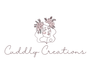 Woman Floral Beauty logo design