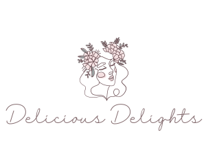 Woman Floral Beauty logo design