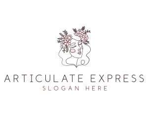 Woman Floral Beauty logo design