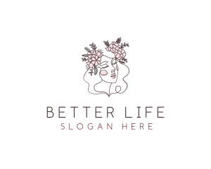 Woman Floral Beauty logo design