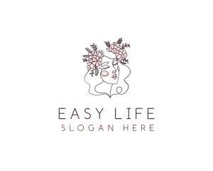 Woman Floral Beauty logo design