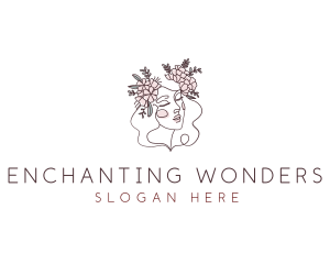 Woman Floral Beauty logo design