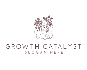 Woman Floral Beauty logo design