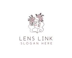 Woman Floral Beauty logo design