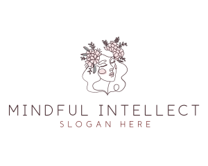 Woman Floral Beauty logo design