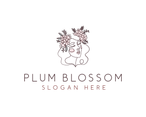 Woman Floral Beauty logo design