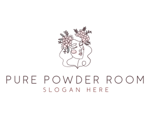 Woman Floral Beauty logo design