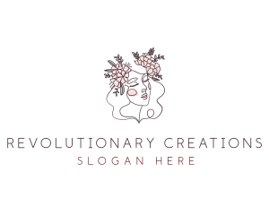 Woman Floral Beauty logo design