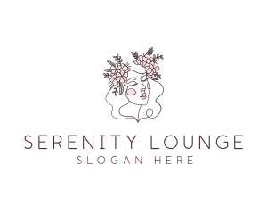 Woman Floral Beauty logo design