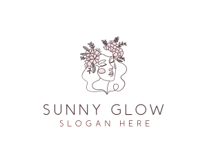 Woman Floral Beauty logo design