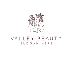 Woman Floral Beauty logo design