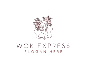 Woman Floral Beauty logo design