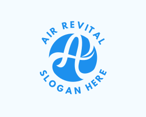 Blue Swoosh Letter A logo design