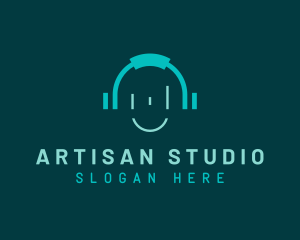 Musical Studio Headphones logo design