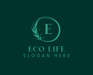 Eco Wellness Lifestyle Wreath logo design