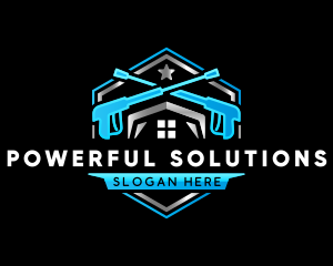 Pressure Washer House Cleaner logo design