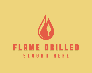 Flame Fish Grill logo design