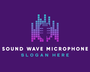 Digital Microphone Wave logo design