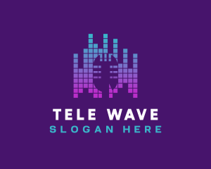 Digital Microphone Wave logo design