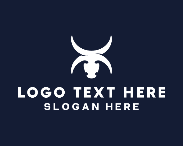 Bull Skull logo example 1