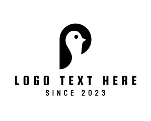 Minimalist Penguin Bird logo