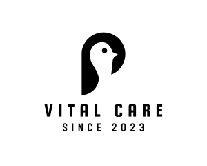 Minimalist Penguin Bird logo