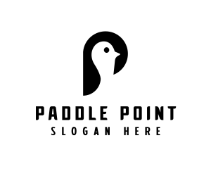 Minimalist Penguin Bird logo design