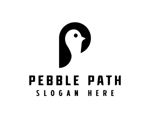 Minimalist Penguin Bird logo design