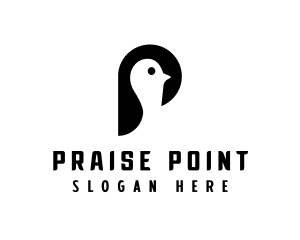 Minimalist Penguin Bird logo design