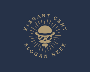 Hipster Gentleman Skull logo