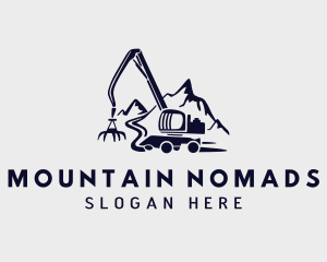 Mountain Heavy Equipment Machinery logo design