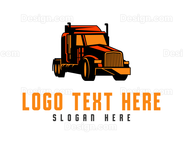 Orange Trailer Truck Logo