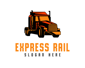 Orange Trailer Truck logo design