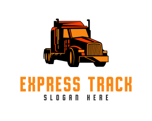 Orange Trailer Truck logo design