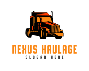 Orange Trailer Truck logo design