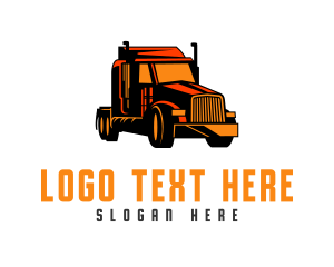 Trailer - Orange Trailer Truck logo design