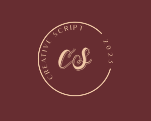 Stylish Script Emblem logo design