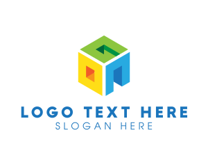 3D Multicolor Cube Letter OGN Logo