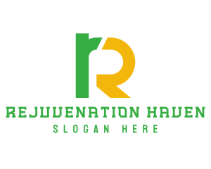 Green Yellow Letter R logo design