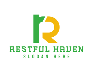 Green Yellow Letter R logo design