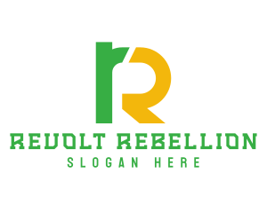 Green Yellow Letter R logo design