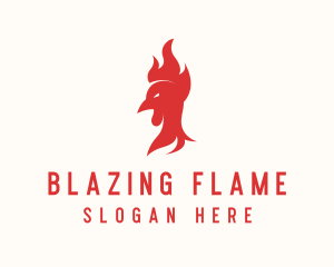 Red Fire Chicken  logo design