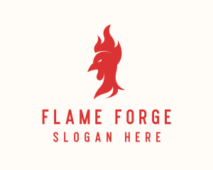 Red Fire Chicken  logo design