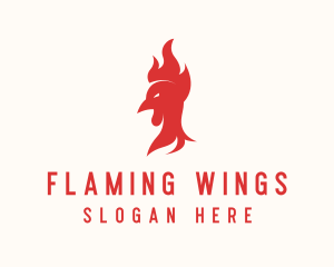 Red Fire Chicken  logo design