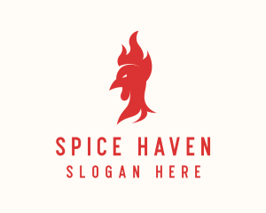 Red Fire Chicken  logo design