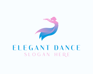 Ballerina Female Dancing logo design