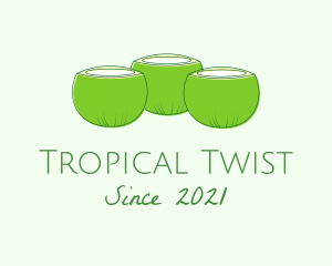 Tropical Coconut Fruit logo design