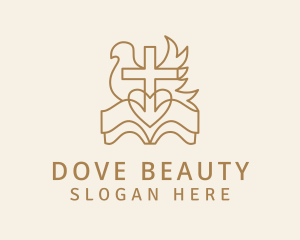 Dove Cross Heart Bible logo design