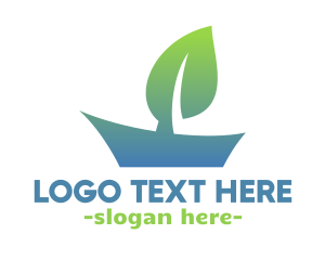 Gradient Sail Boat Leaf logo