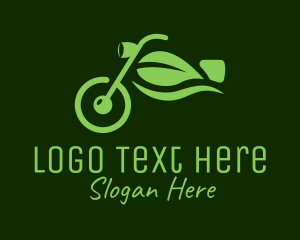 Eco Motorcycle Leaf  Logo
